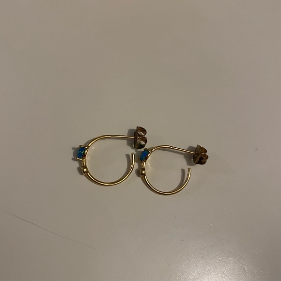 Opal earring hoops - Picture 3 of 4